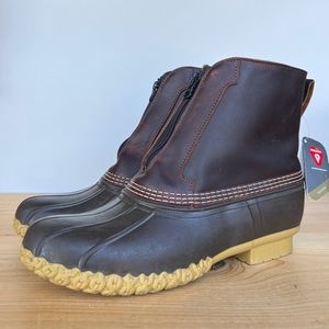 NEW Men's LL Bean Sz 12 Men's Bean Boots, 8" Fleece-Lined Insulated Front Zip